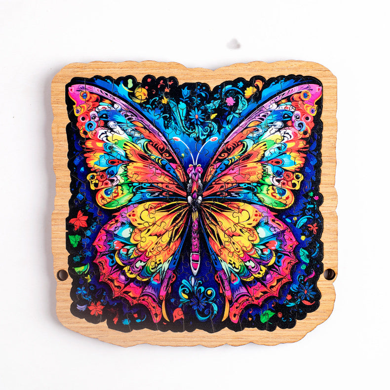 Wooden Puzzle Colorful Butterfly Shaped Puzzle