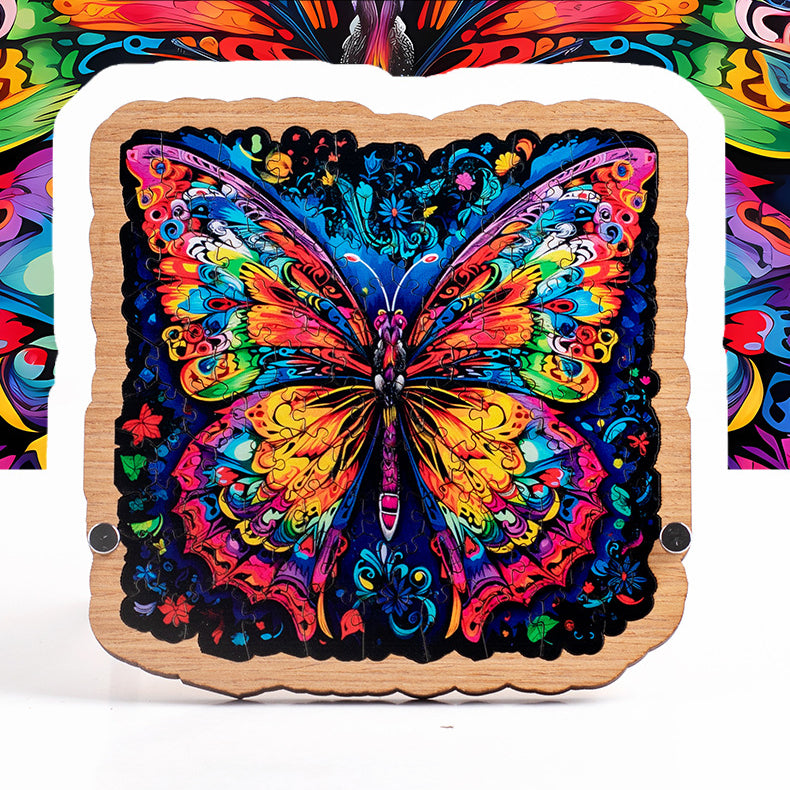 Wooden Puzzle Colorful Butterfly Shaped Puzzle