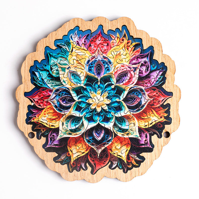 Wooden Puzzle Colorful Flower Shaped Puzzle