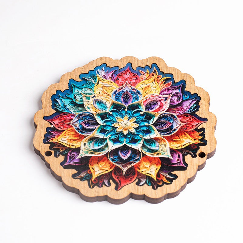 Wooden Puzzle Colorful Flower Shaped Puzzle