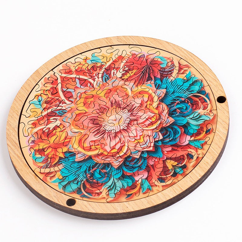 Wooden Puzzle Colorful Hibiscus Shaped Puzzle