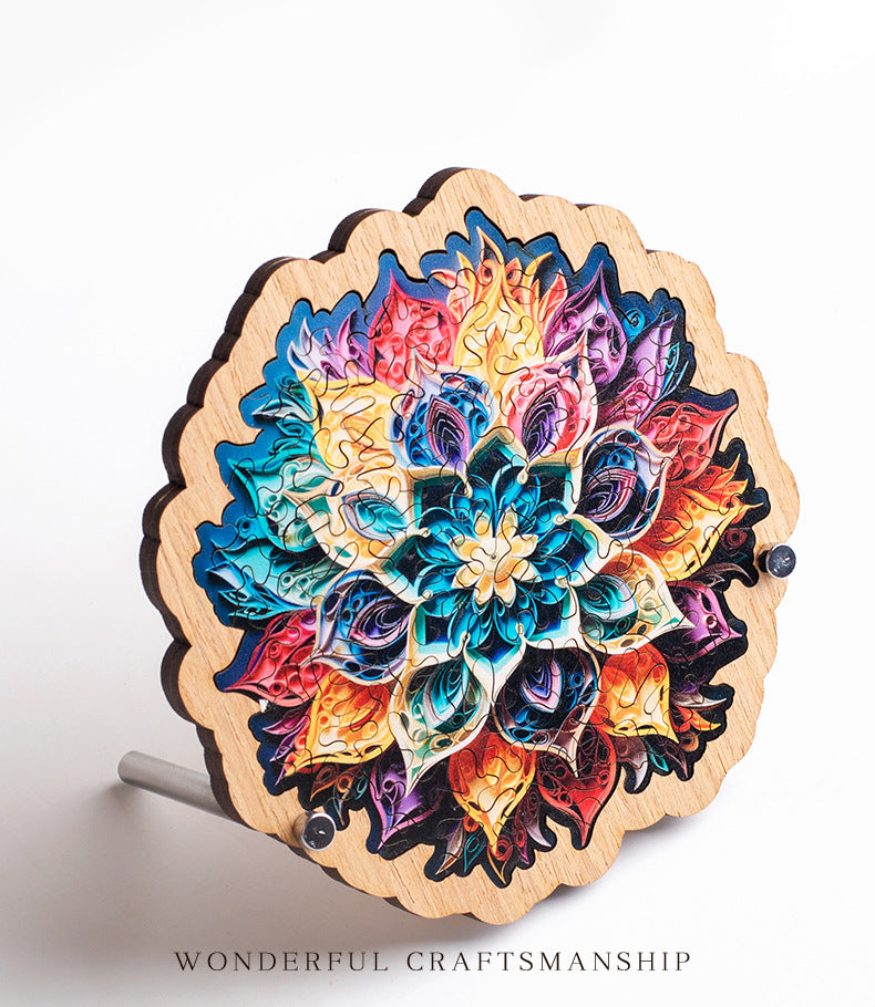 Wooden Puzzle Colorful Flower Shaped Puzzle