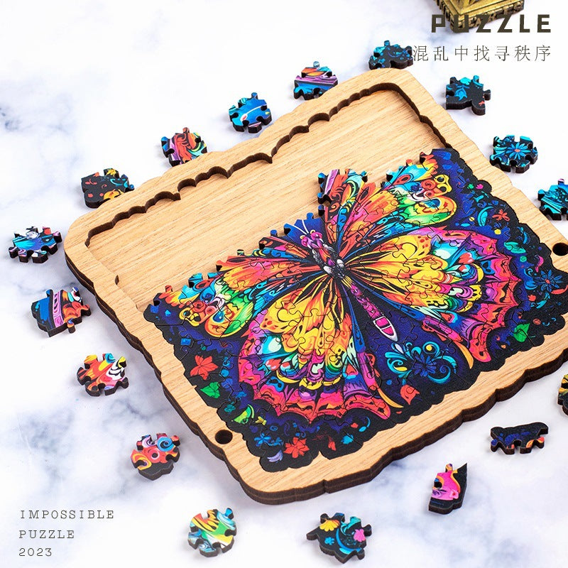 Wooden Puzzle Colorful Butterfly Shaped Puzzle