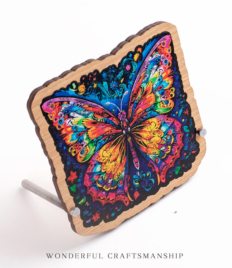 Wooden Puzzle Colorful Butterfly Shaped Puzzle