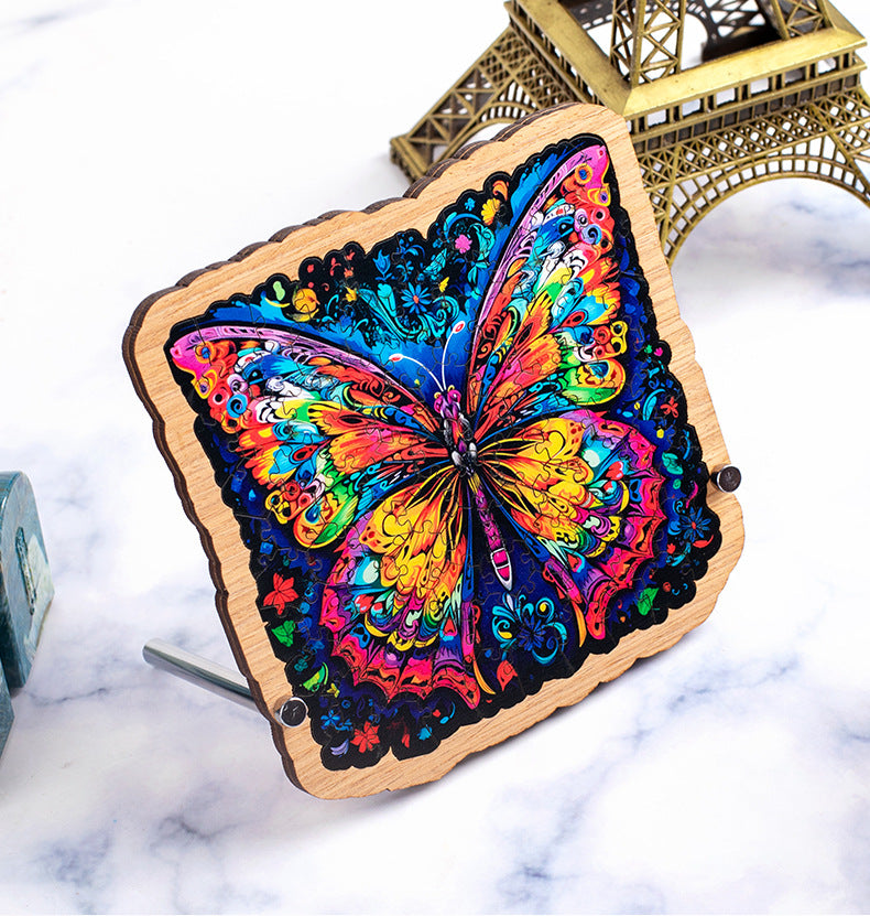 Wooden Puzzle Colorful Butterfly Shaped Puzzle