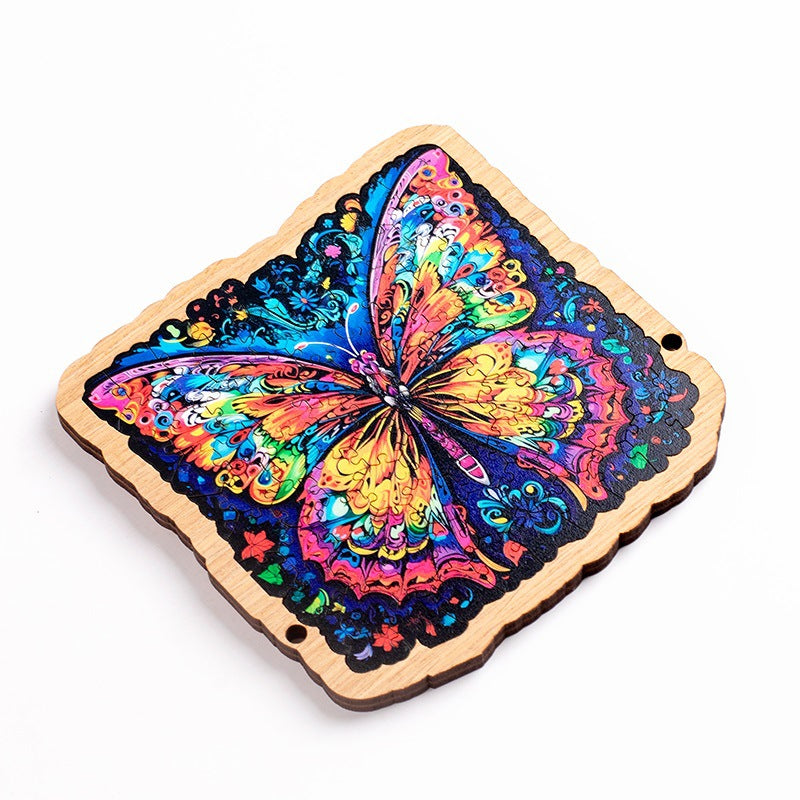 Wooden Puzzle Colorful Butterfly Shaped Puzzle