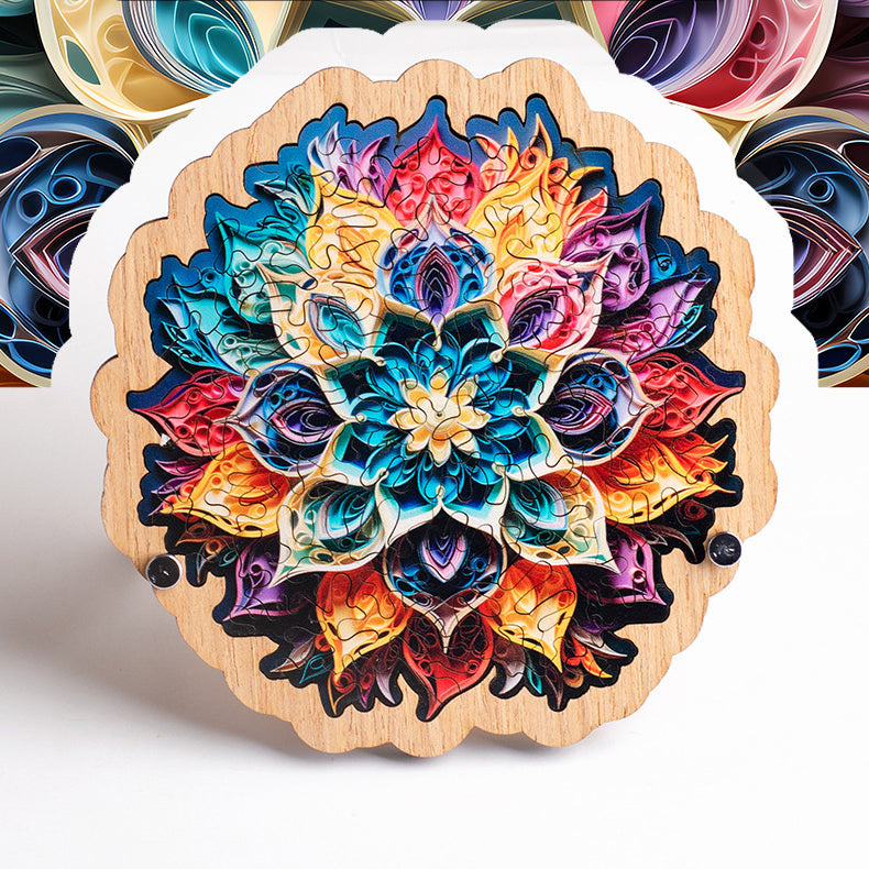 Wooden Puzzle Colorful Flower Shaped Puzzle